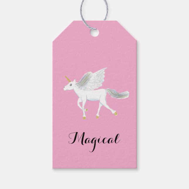 Étiquette de cadeau Licorne Magique (Devant)