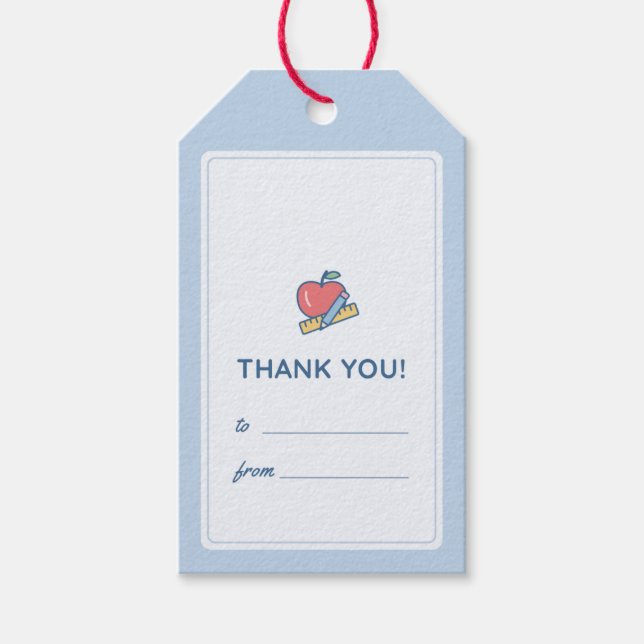 Étiquette de cadeau "Merci" pour l'enseignant (Devant)