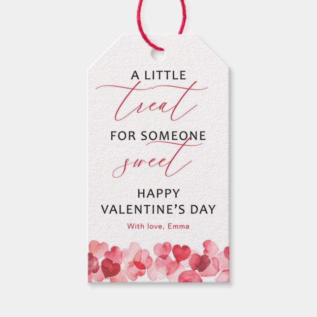 Étiquette de cadeau minimale pour la Saint-Valenti (Devant)