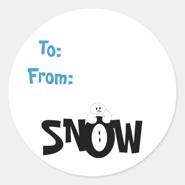 Étiquette de cadeau neige (Devant)
