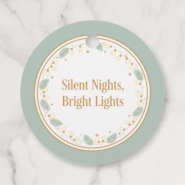 Étiquette de cadeau Nuits Silencieuses Lumières Br (Dos)