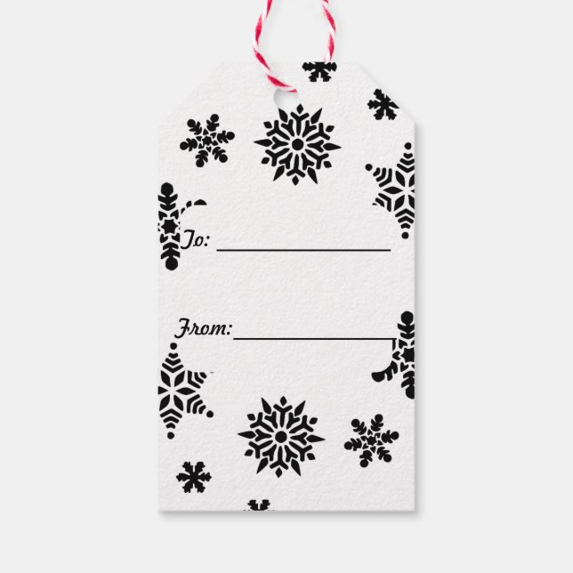 Étiquette de cadeau ou de faveur Flocons de neige  (Dos)