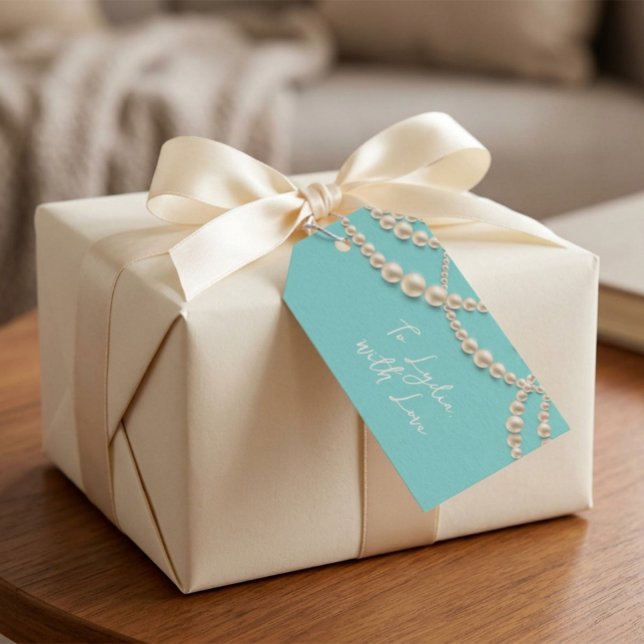 Étiquette de Cadeau Perle Élégante – "À (Nom), Ave (Créateur téléchargé)