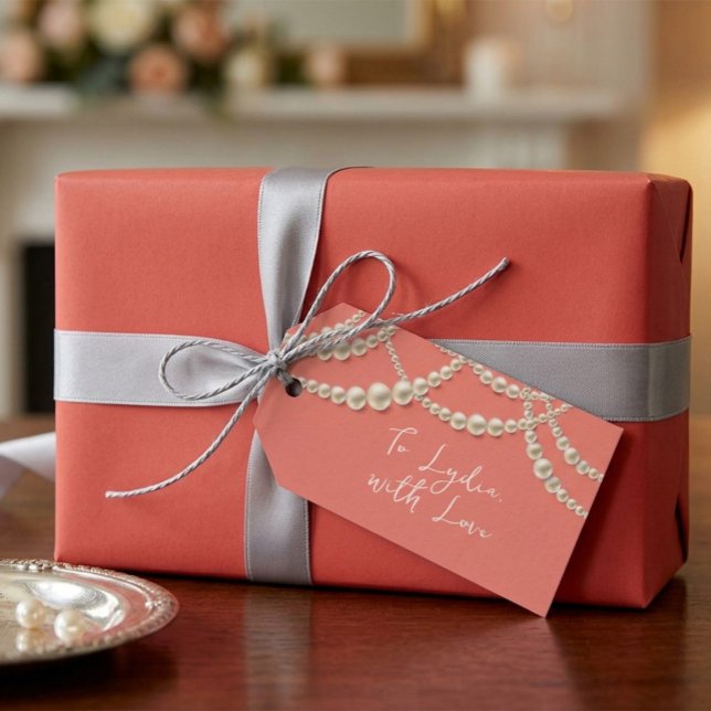 Étiquette de Cadeau Perle Élégante – "À (Nom), Ave (Créateur téléchargé)