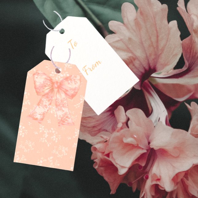 Étiquette de cadeau personnalisée avec rubans pêch (Personalize it!)