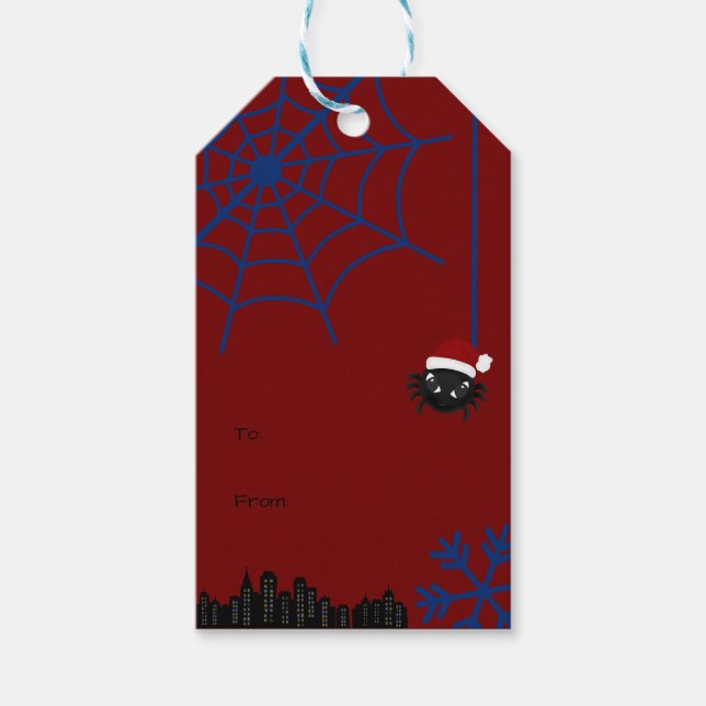 Étiquette de cadeau personnalisée avec une araigné (Devant)