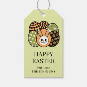 Étiquette de cadeau personnalisée du lapin de Pâqu