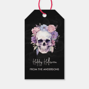 Étiquette de cadeau personnalisée Floral Skull got