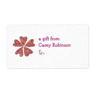 Étiquette de cadeau personnalisée -- motif floral