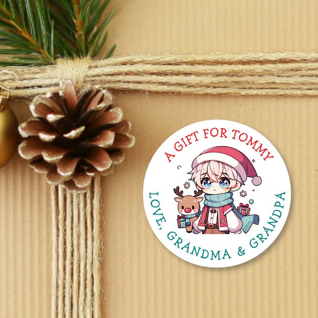 Étiquette de cadeau personnalisée Noël (Créateur téléchargé)