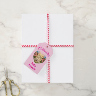 Étiquette de cadeau personnalisée pour bébé fille