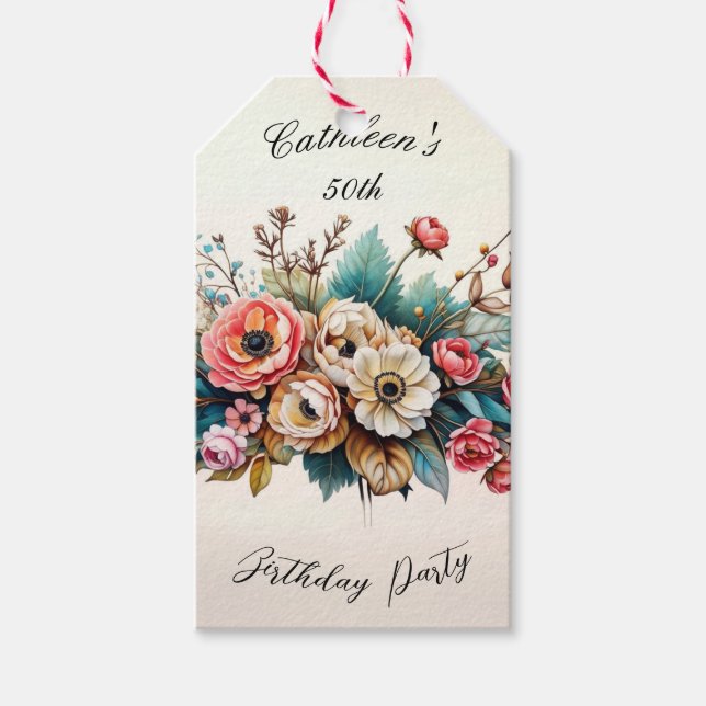 Étiquette de cadeau personnalisée pour une fête d' (Devant)