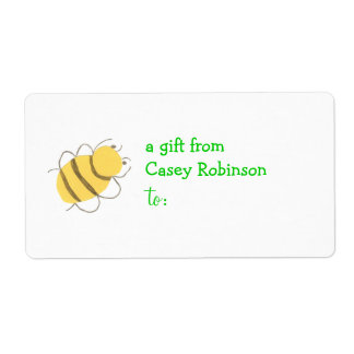 Étiquette de cadeau personnalisée -- thème abeille