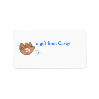 Étiquette de cadeau personnalisée -- thème basebal