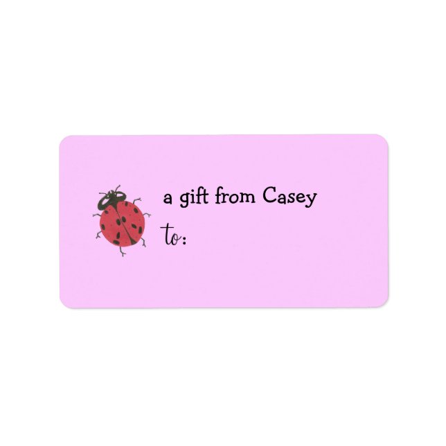 Étiquette de cadeau personnalisée - thème coccinel (Devant)