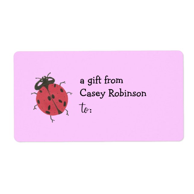 Étiquette de cadeau personnalisée - thème coccinel (Devant)