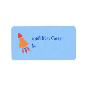 Étiquette de cadeau personnalisée - thème de fusée