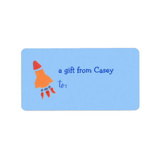 Étiquette de cadeau personnalisée - thème de fusée