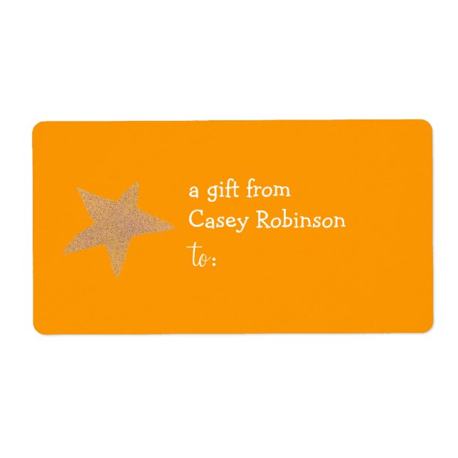 Étiquette de cadeau personnalisée - thème étoile (Devant)