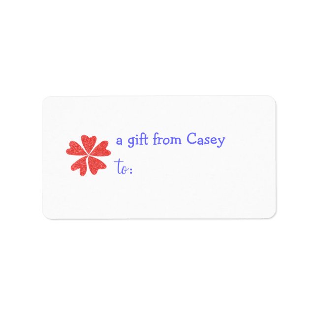 Étiquette de cadeau personnalisée - thème fleur (Devant)