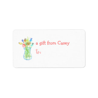 Étiquette de cadeau personnalisée - thème floral