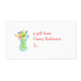 Étiquette de cadeau personnalisée - thème floral
