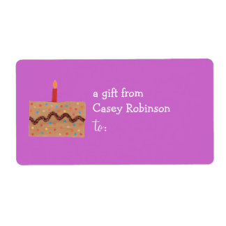 Étiquette de cadeau personnalisée - thème gâteau d