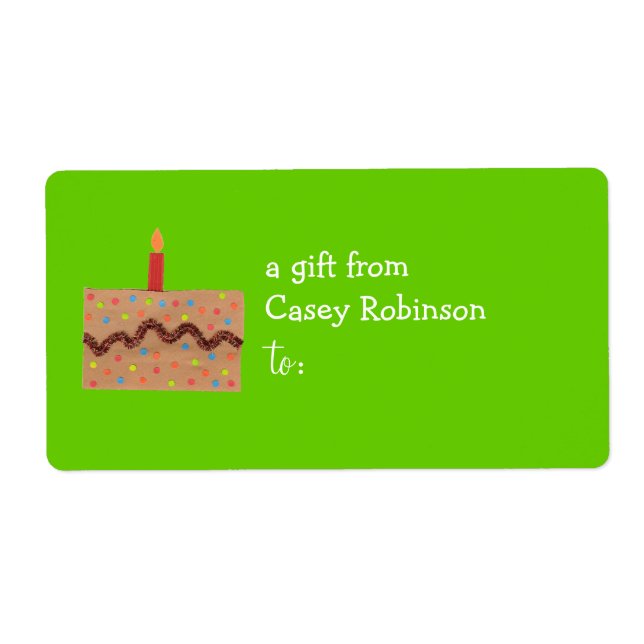 Étiquette de cadeau personnalisée - thème gâteau d (Devant)