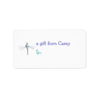 Étiquette de cadeau personnalisée - thème libellul
