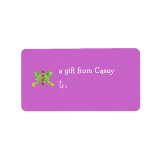 Étiquette de cadeau personnalisée - thème papillon