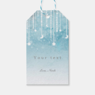 Étiquette de cadeau pour Baby Shower Céleste Lune