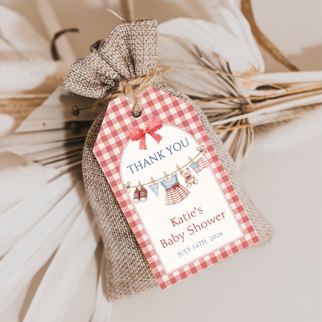 Étiquette de cadeau pour baby shower Corbeille de  (Créateur téléchargé)