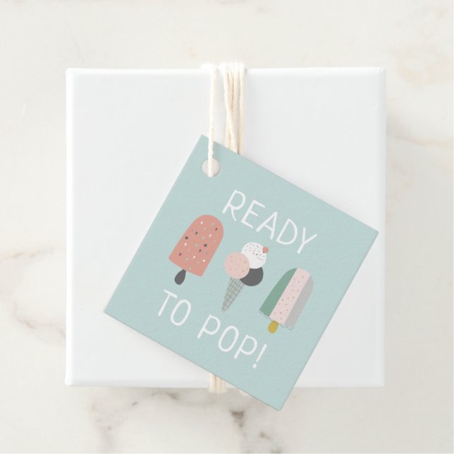 Étiquette de cadeau pour Baby Shower de glace prêt (En situation)