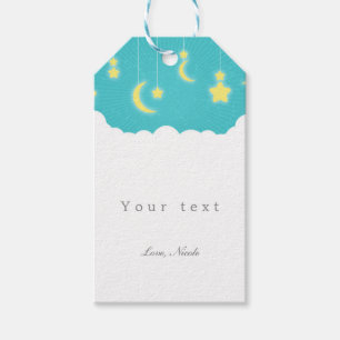 Étiquette de cadeau pour Baby Shower Étoiles Lune 