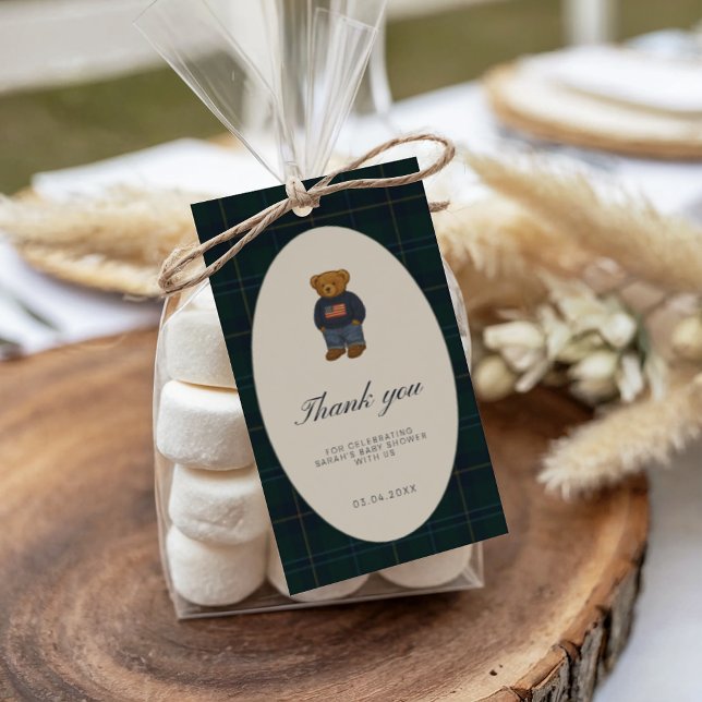 Étiquette de cadeau pour Baby Shower Ourson Teddy  (Créateur téléchargé)