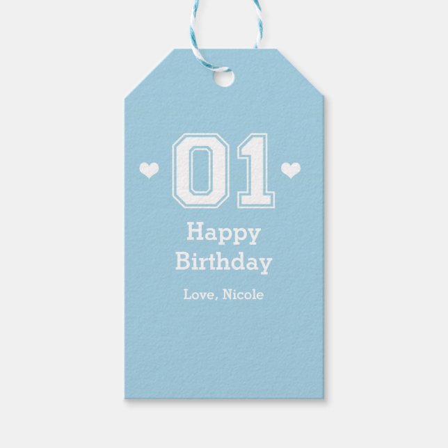 Étiquette de cadeau pour Baby Shower pour le 1er a (Devant)