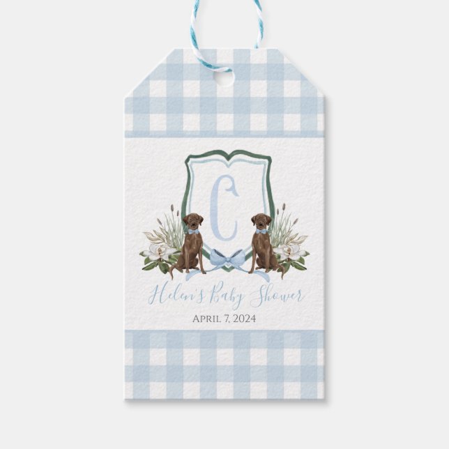 Étiquette de cadeau pour Baby Shower pour un garço (Devant)