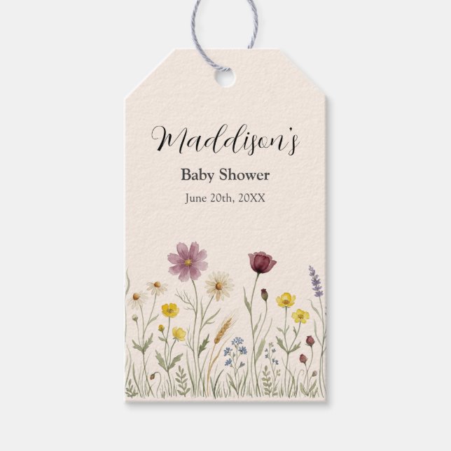Étiquette de cadeau pour Baby Shower : Prairie de  (Devant)