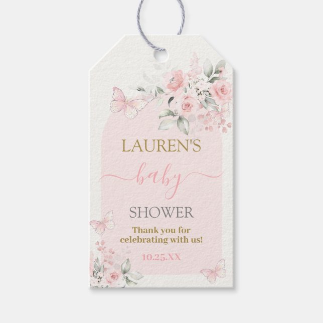 Étiquette de cadeau pour bébé fille à l'occasion d (Devant)