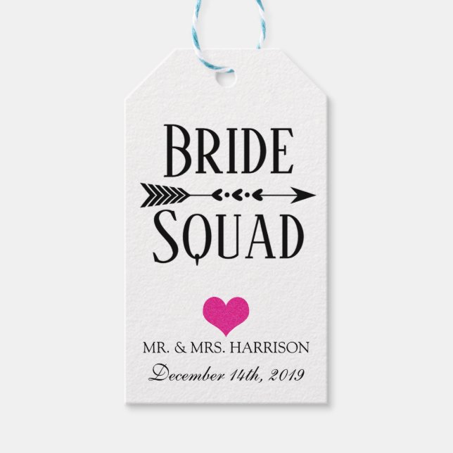 ÉTIQUETTE DE CADEAU POUR CORTÈGE DE MARIÉE BRIDE S (Devant)