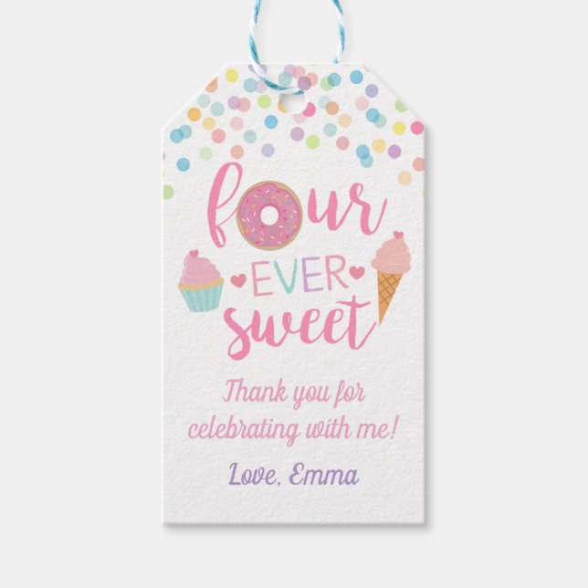 Étiquette de cadeau pour fête d'anniversaire Foure (Devant)