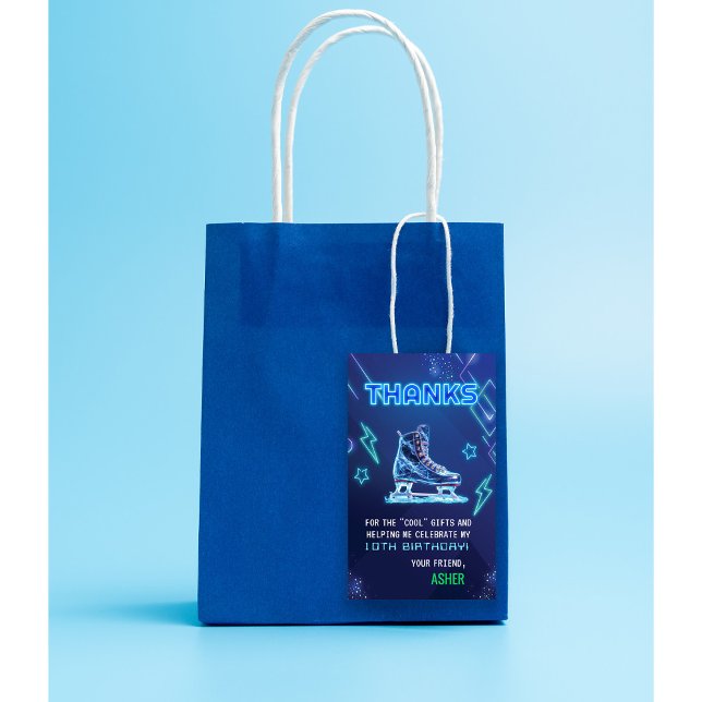 Étiquette de cadeau pour fête de patinage sur glac (Créateur téléchargé)
