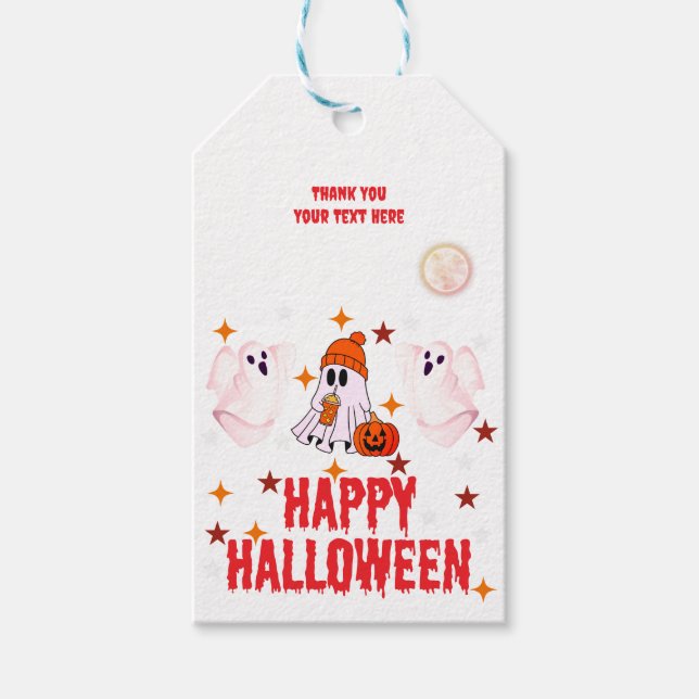 Étiquette de cadeau pour fête d'Halloween | Étique (Devant)