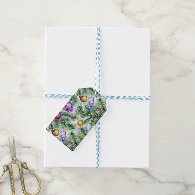 Étiquette de cadeau pour l'arbre de Noël de vacanc (Avec de laficelle)