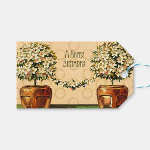 Étiquette de cadeau pour pots fleuris vintage pour