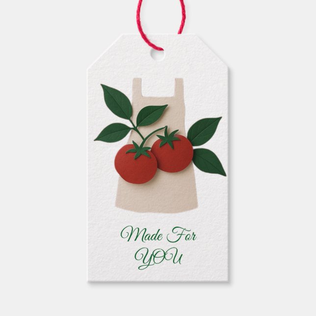 Étiquette de Cadeau pour Tablier "Tomate Faite Pou (Devant)