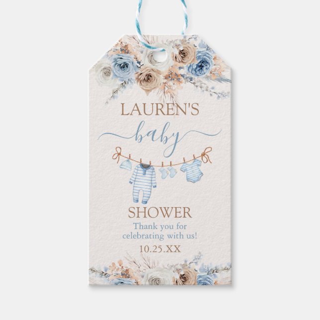 Étiquette de cadeau pour vêtements de bébé garçon  (Devant)