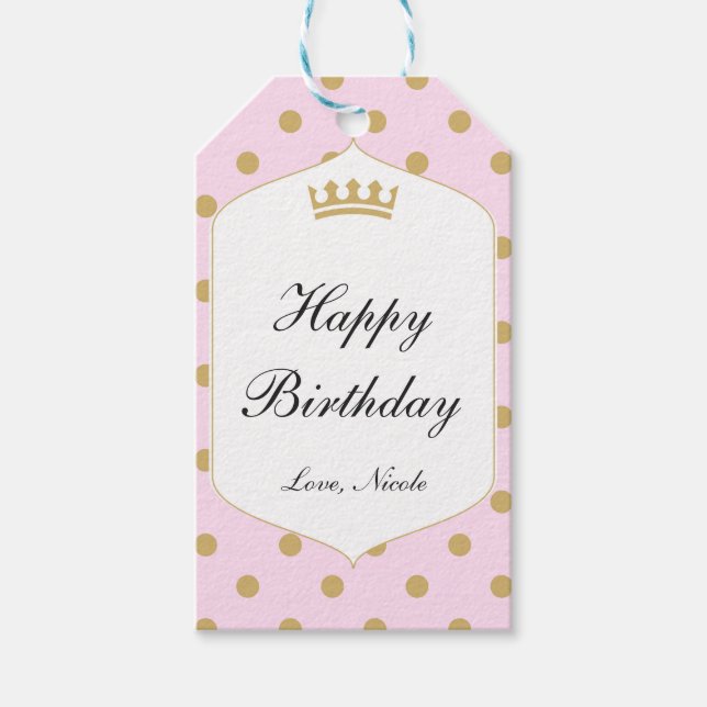 Étiquette de cadeau Princesse Couronne Royale à po (Devant)