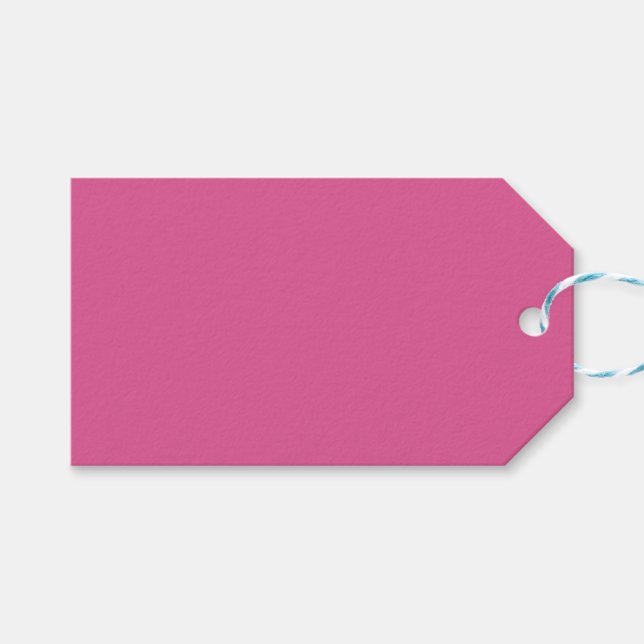 Étiquette de cadeau rose foncé (Devant (Horizontal))