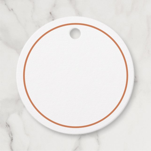 Étiquette de cadeau "Round Favor" - Bordure cuivré (Devant)